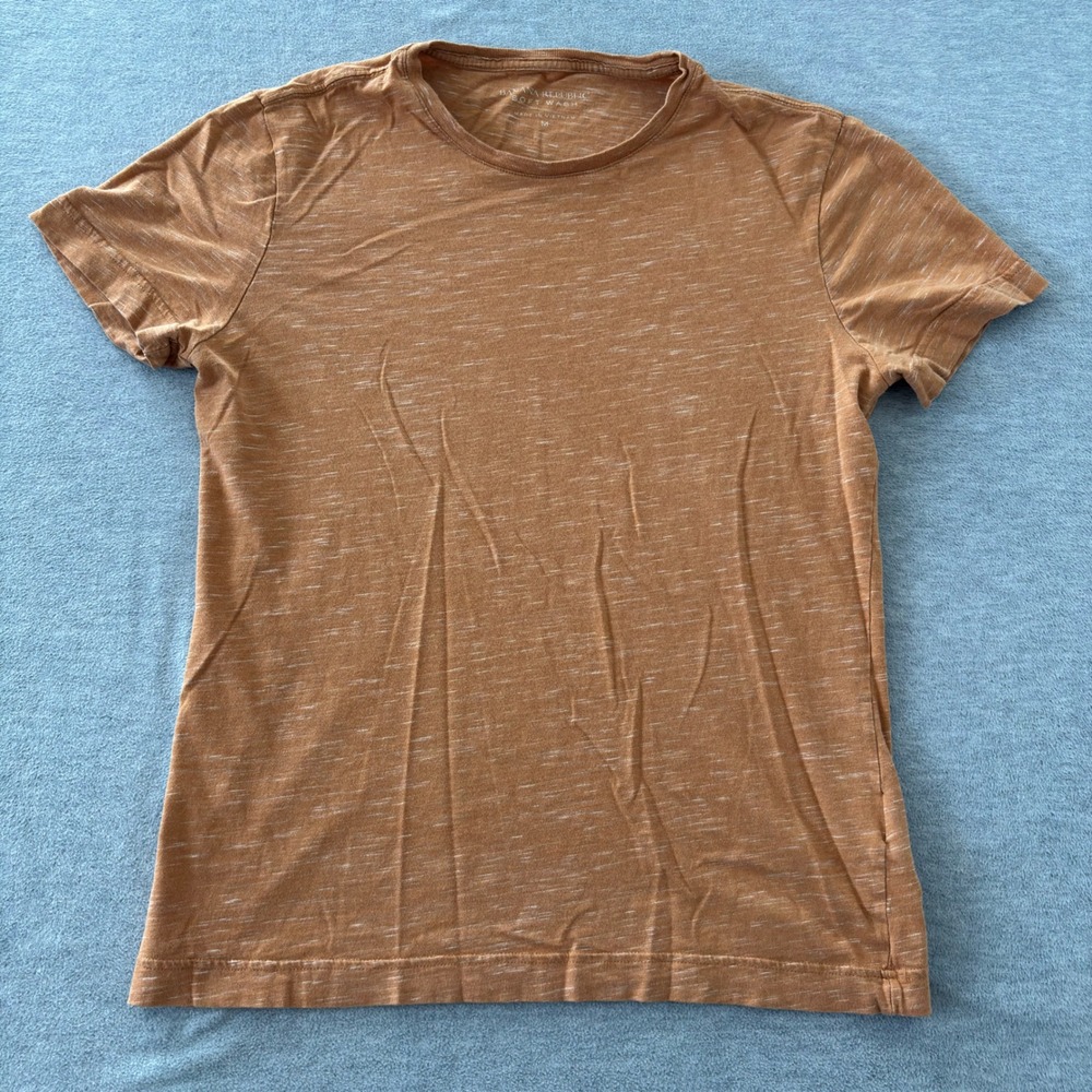 Banana Republic Soft Wash T-Shirt Mens Medium Brown Space Dye Slub Cotton